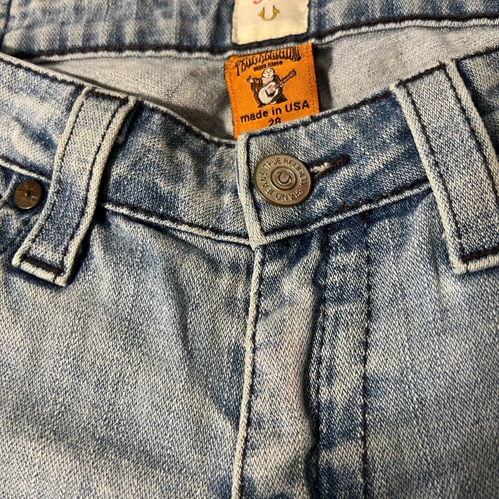 Vintage Y2K Extra Low Rise Light Blue Jeans by True Religion